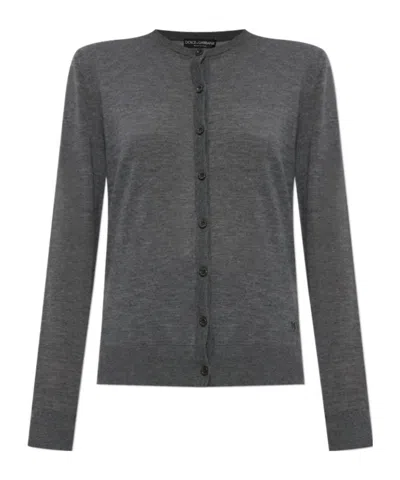 Dolce & Gabbana Button-front Cardigan In Gray