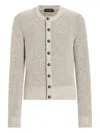 Dolce & Gabbana Button-front Textured Cardigan In White