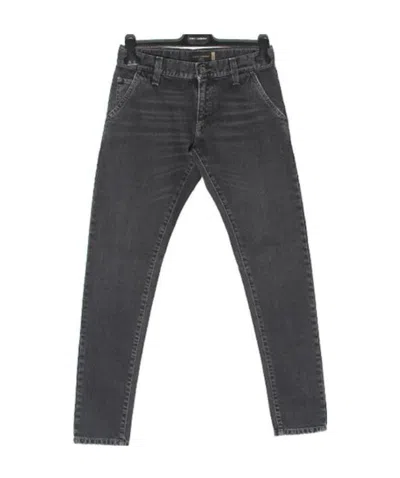 Dolce & Gabbana Button Jeans In Blue