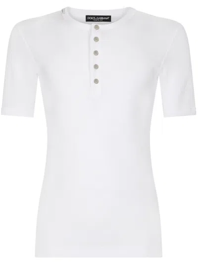 Dolce & Gabbana Man T-shirt Ivory Size 36 Cotton In White