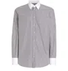 Dolce & Gabbana Striped Cotton Poplin Shirt In Gray