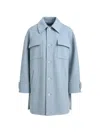 Dolce & Gabbana Light Blue Wool Button Trench Coat Jacket In Blue