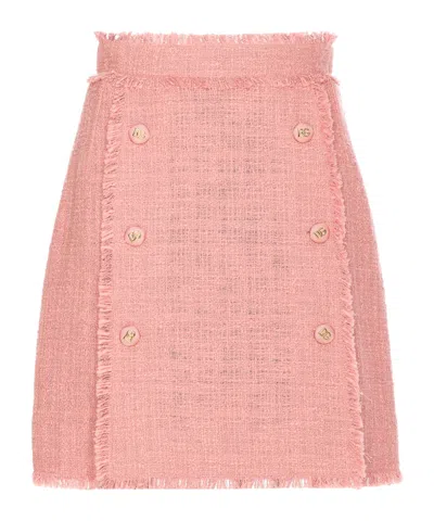Dolce & Gabbana Button-trimmed Skirt In Pink