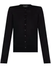 Dolce & Gabbana Cashmere And Silk Crewneck Cardigan In Black