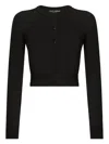 Dolce & Gabbana Button-up Cropped Cardigan In Black