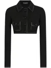 Dolce & Gabbana Button-up Cropped Jacket In Black