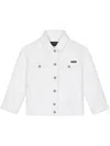 Dolce & Gabbana Logo Patch Buttoned Denim Jacket In White
