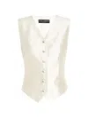 Dolce & Gabbana Silk Blend Button Vest In White