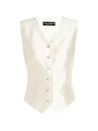 Dolce & Gabbana Button Vest In White