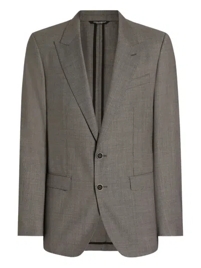 Dolce & Gabbana Patterned Single Breasted Jacket Notch Lapel In Metallic