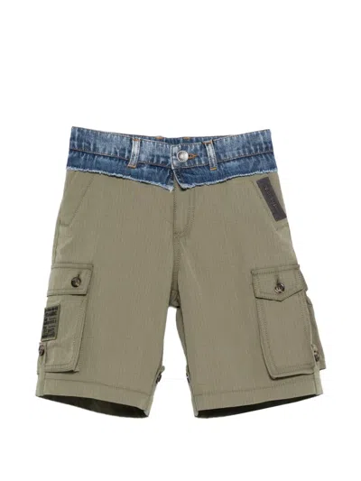Dolce & Gabbana Kids' Buttoned Cargo Shorts In Green