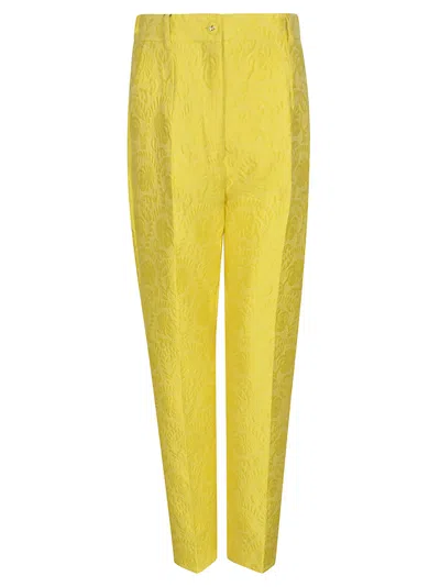 Dolce & Gabbana Jaquard Tailored Trousers Pants Yellow