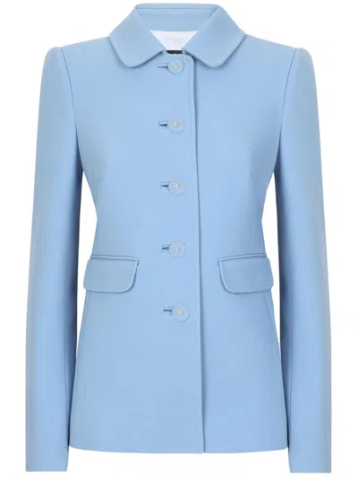 Dolce & Gabbana Buttoned Flap Pocket Blazer In Purple