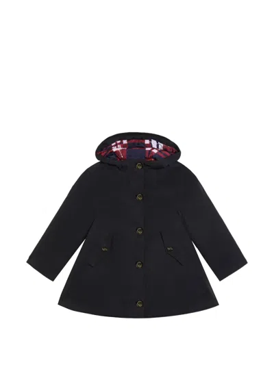Dolce & Gabbana Kids' Buttoned Hooded Coat In Black