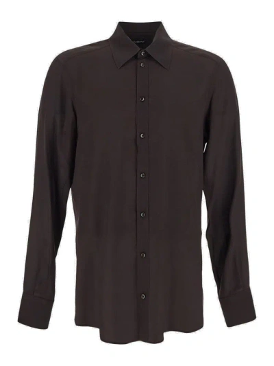 Dolce & Gabbana Buttoned Long In Brown