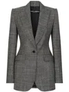 Dolce & Gabbana Single-breasted Wool Micro-tweed Turlington Jacket In Grey