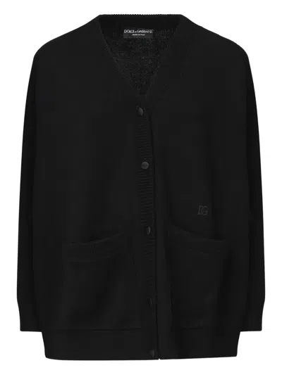 Dolce & Gabbana Buttoned Patch-pocket Cardigan In Black