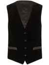Dolce & Gabbana Single-breasted Velvet Vest In Black