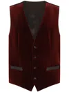 Dolce & Gabbana Single-breasted Velvet Vest In Red