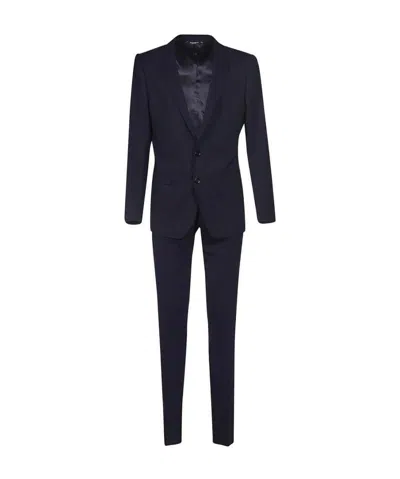 Dolce & Gabbana Buttoned Up Formal Suit In Black
