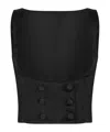 Dolce & Gabbana Double-breasted Duchess Silk Tuxedo Waistcoat In Black
