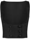 Dolce & Gabbana Double-breasted Duchess Silk Tuxedo Waistcoat In Schwarz