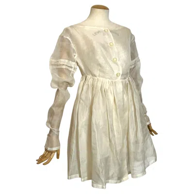 Pre-owned Dolce & Gabbana C1992 Silk Organza Blouse Top In Sand