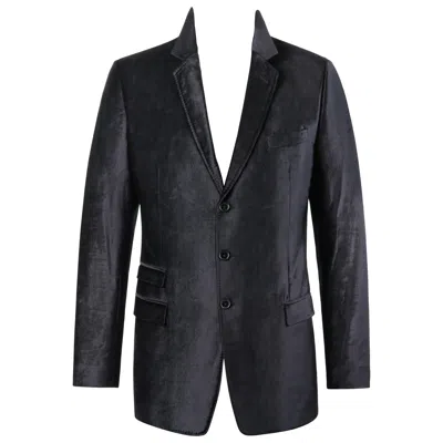 Pre-owned Dolce & Gabbana C.2007 Martini Black Velvet Three Button Blazer Evening Jacket