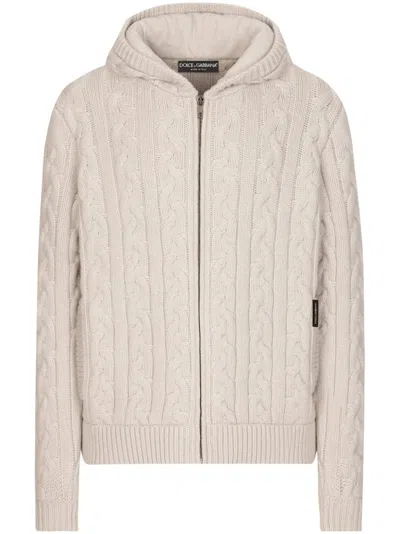 DOLCE & GABBANA CABLE-KNIT HOODIE