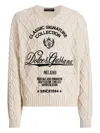 Dolce & Gabbana Oversized Pullover With Interwoven Pattern Clothing In Neutral