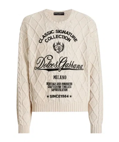 DOLCE & GABBANA DOLCE  GABBANA CLASSIC SIGNATURE CABLE SWEATER
