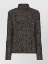 Dolce & Gabbana Cable Knit Turtleneck Sweater In Black