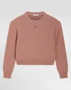Dolce & Gabbana Cable-knit Wool Pullover In Pink