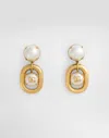 Dolce & Gabbana Cabochon Earrings With Dg Logo In Gold
