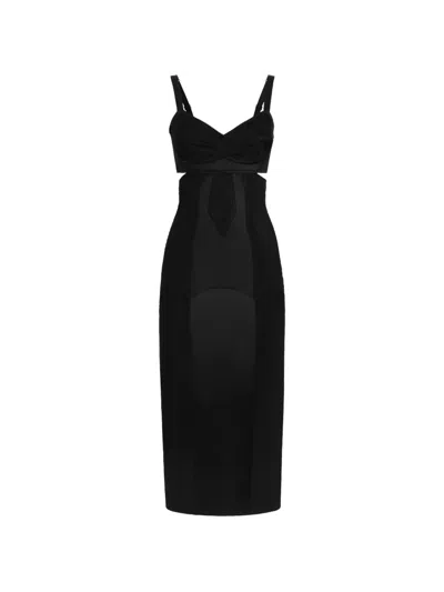 Dolce & Gabbana Cady Midi Dress In Black
