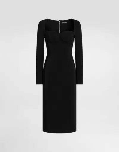 Dolce & Gabbana Cady Sheath Dress In Black