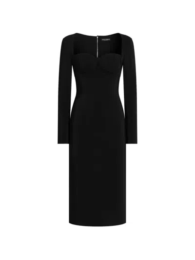 Dolce & Gabbana Cady Sheath Dress In Black