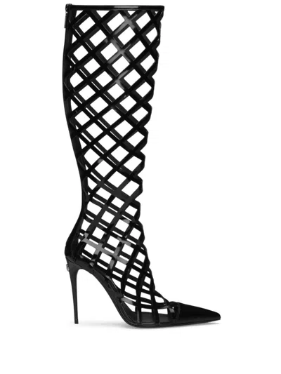 Dolce & Gabbana Cage Knee-length Boots In Black