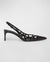 Dolce & Gabbana Pointed-toe Lace-panelled Pumps In Nero