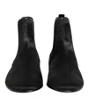 Dolce & Gabbana Black Leather Fur Men Chelsea Boots Shoes In Black