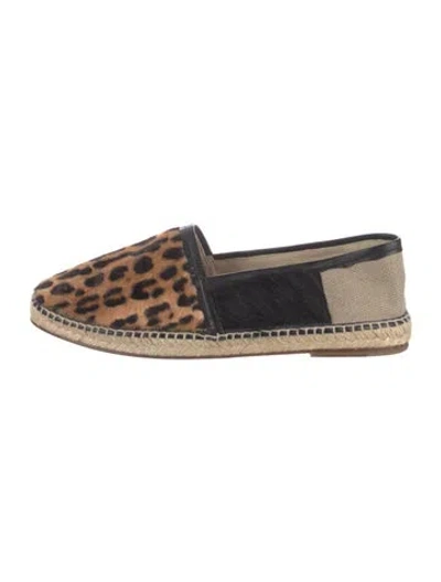 Pre-owned Dolce & Gabbana Calf Hair Animal Print Espadrilles In Brown