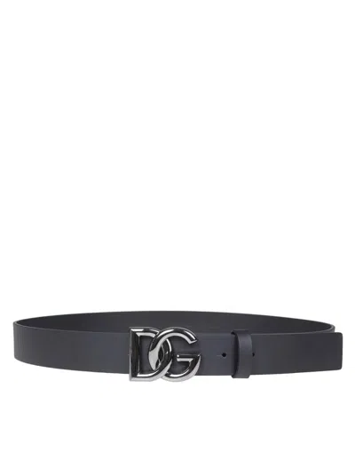 Dolce & Gabbana Calf Leather Belt In Black