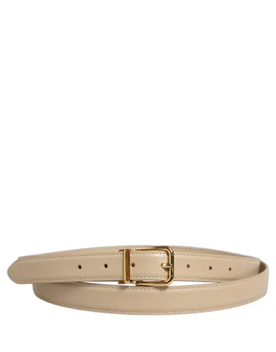 Dolce & Gabbana Calf Leather Belt In Neutral
