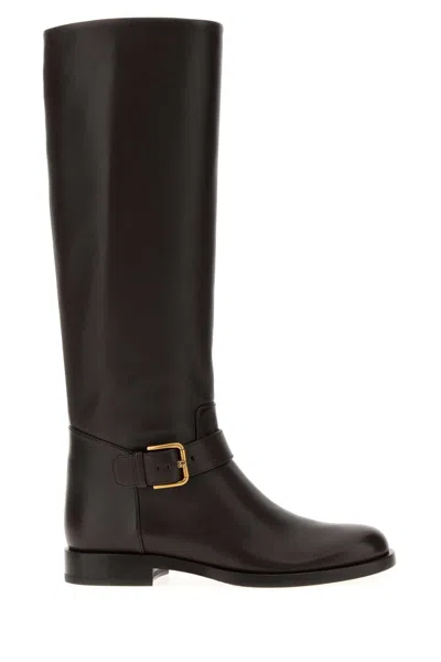 Dolce & Gabbana Calf Leather Boot In Black