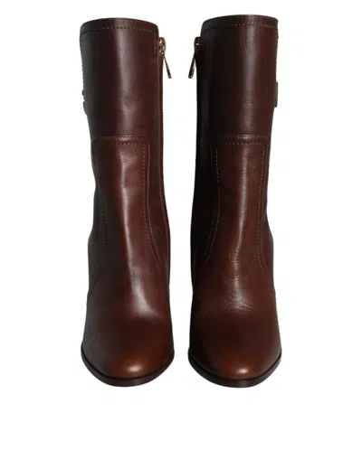 Dolce & Gabbana Calf Leather Boot In Brown