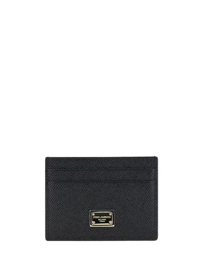 Dolce & Gabbana Calf Leather Card Case In Black