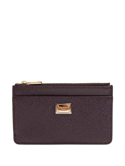 Dolce & Gabbana Calf Leather Cardholder In Red