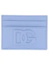 Dolce & Gabbana Calf Leather Cardholder With Logo In Blue