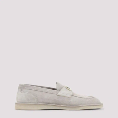 Dolce & Gabbana Calf Leather Penny Strap Loafers In Neutral