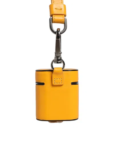 Dolce & Gabbana Calf Leather Logo Flip Holder Card Case In Yellow